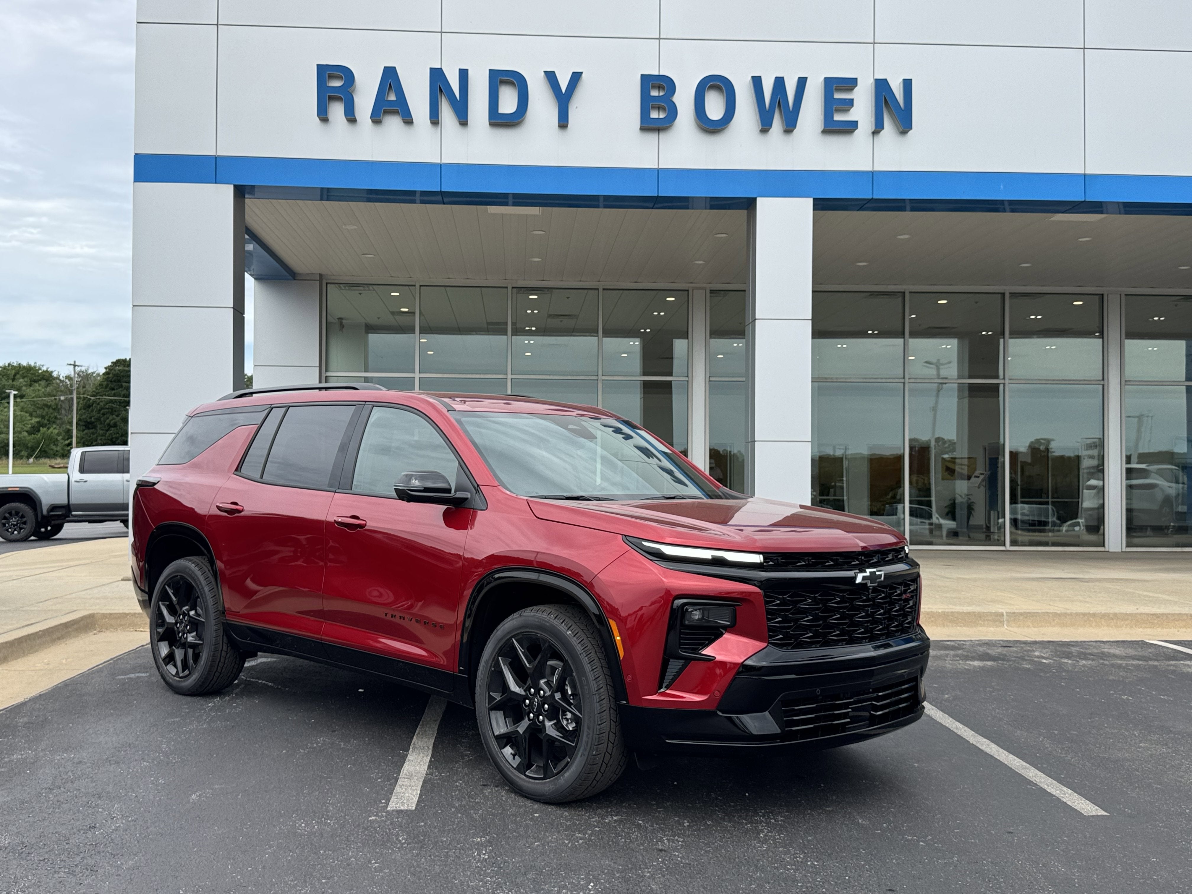 2026 Chevrolet Traverse RS in Radiant Red Tintcoat — front three-quarter view