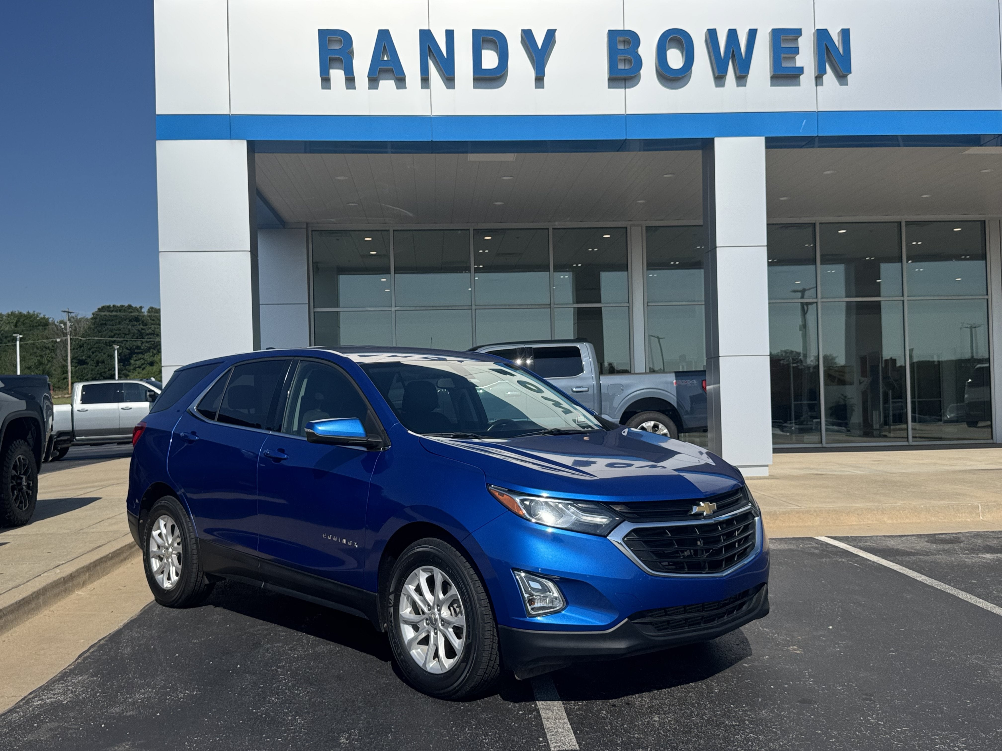 2019 Chevrolet Equinox LT in Kinetic Blue Metallic — front three-quarter view